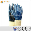 knit wrist blue flat industrial gloves